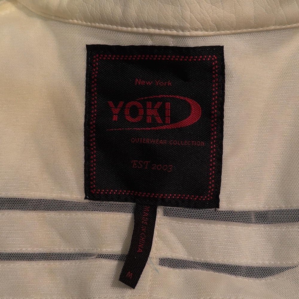 Yoki Women's Cream Cut-Out Bomber Jacket - Picture 3 of 4
